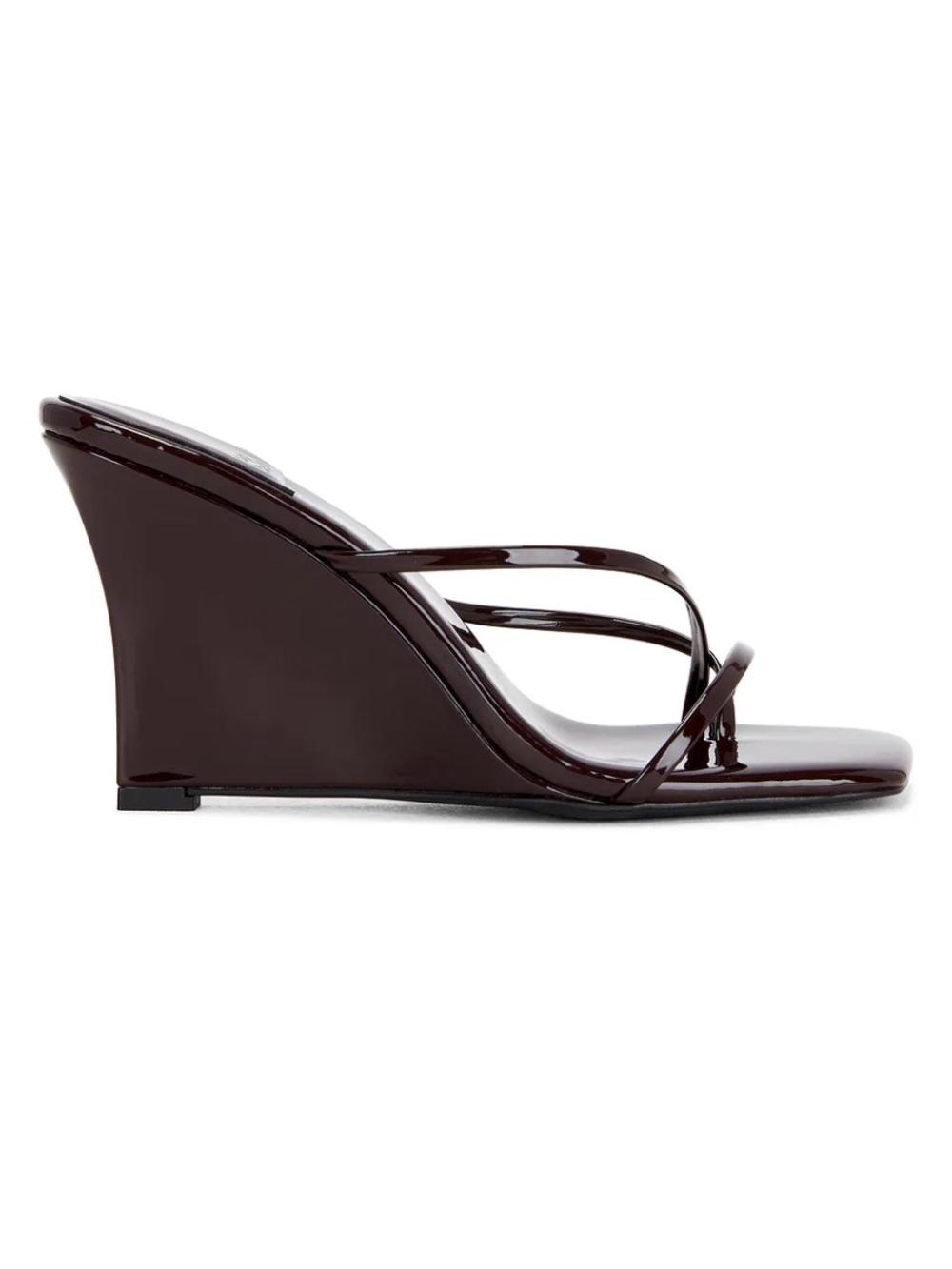 Jeffrey Campbell Biscotti Sandala Brown Patent Shoes wedges Revolve 37 7